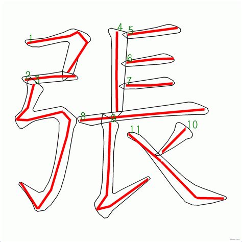 張 筆畫|张的筆順 國字「张」筆畫